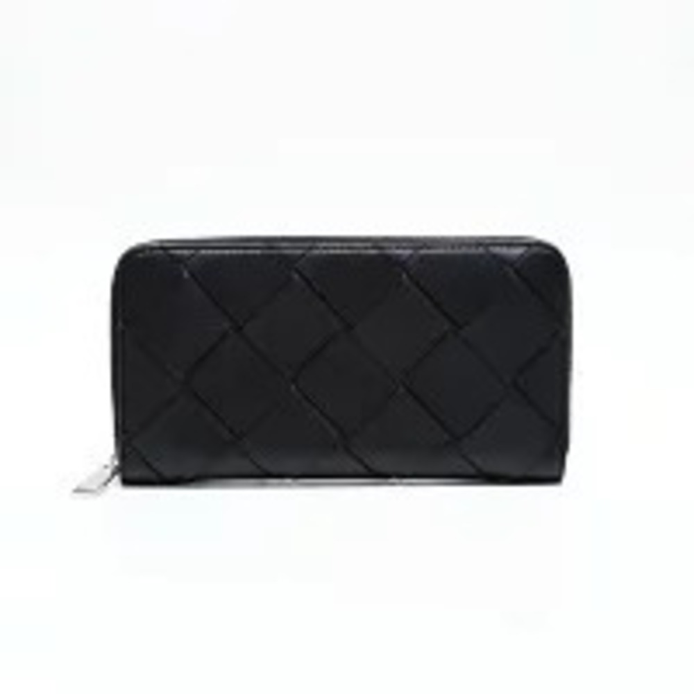 Bottega Veneta ARCO Round Zip Intrecciato Long Wallet Black